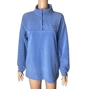 Vintage Carmel Pullover Fleece Mens Medium Blue Sweat Jacket